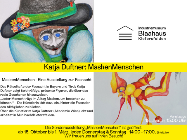 Katja Duftner “MaskenMenschen” im Blaahaus